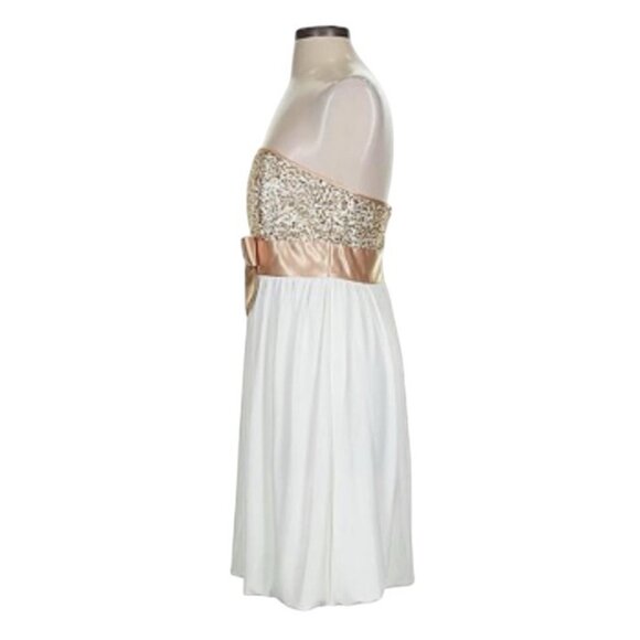 VTG Jessica McClintock Coquette Girly Strapless Sequin Satin Cocktail Dress 7 - Picture 4 of 12